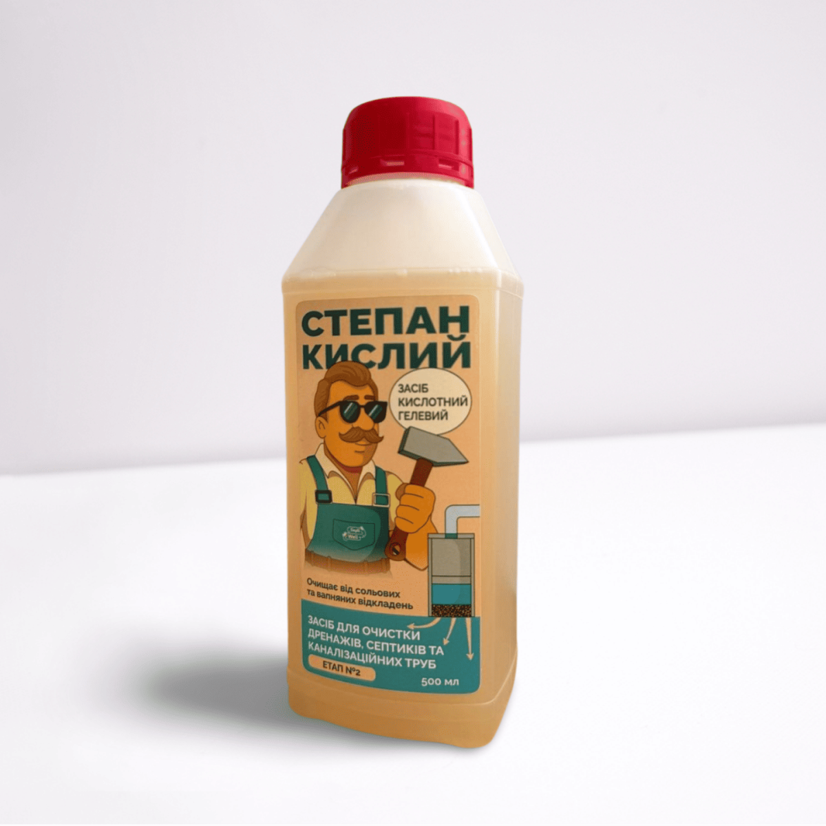 Засіб для прочищення труб (чистка труб каналізації) – СТЕПАН КИСЛИЙ, 500 мл