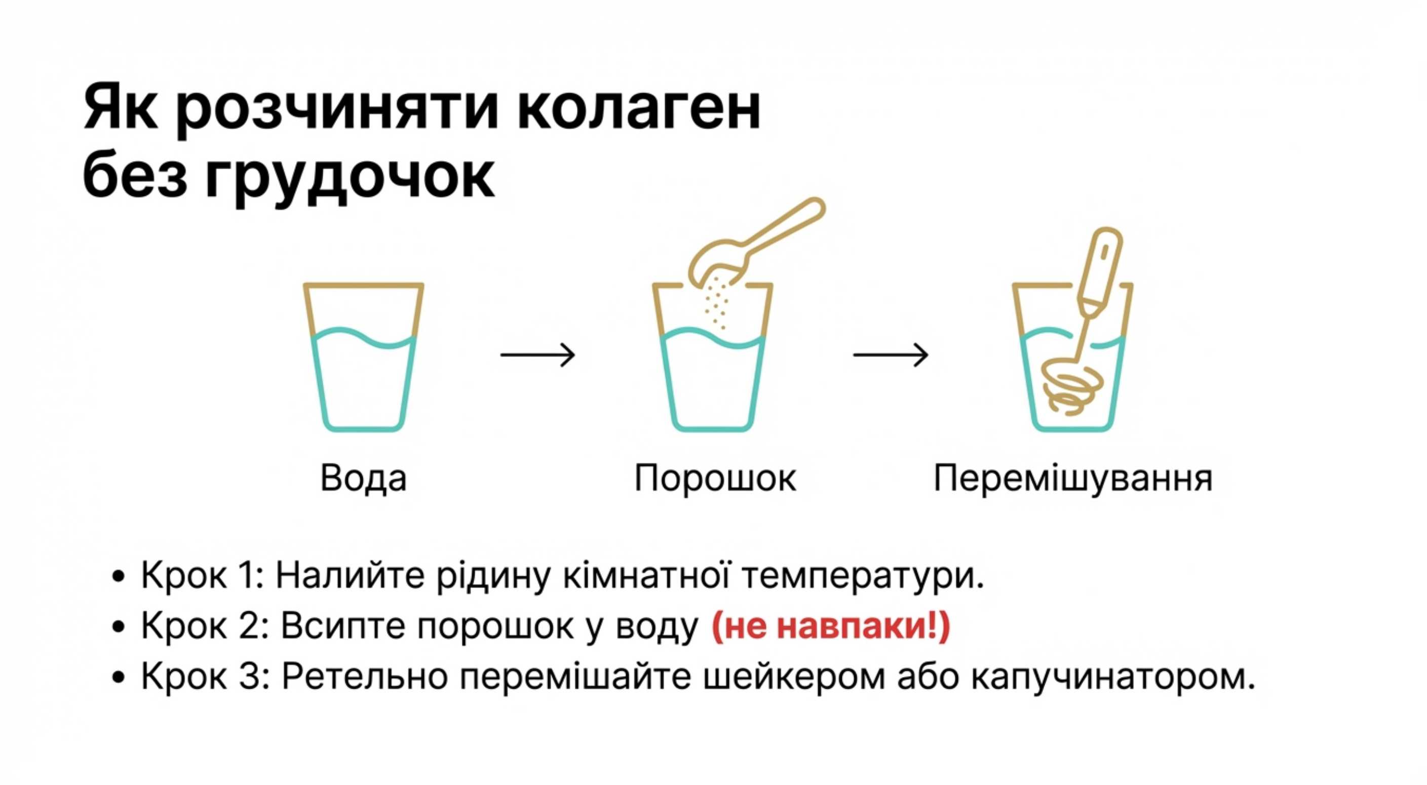 Методологія приготування. Як розводити коллаген в порошку