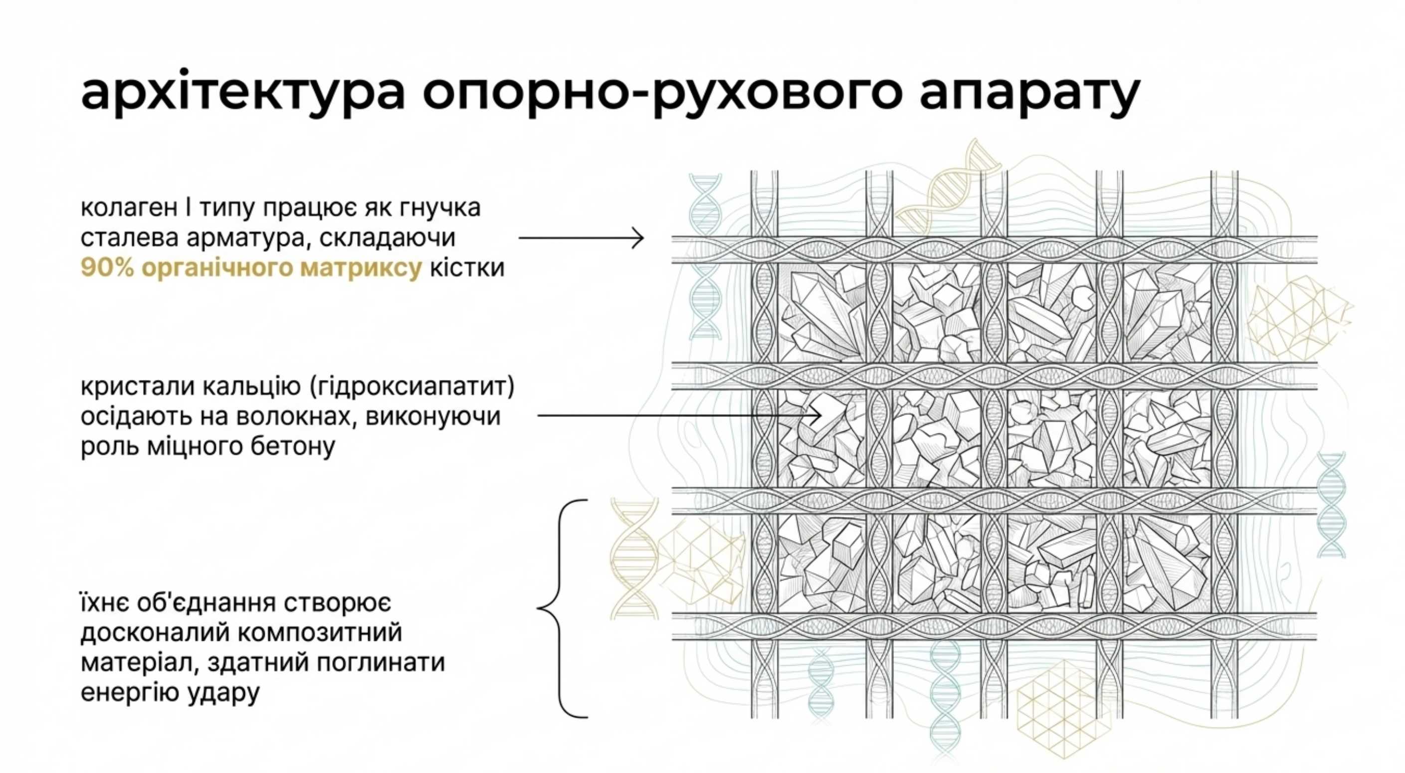 Архітектура опорно-рухового апарату. Біохімічний матрикс