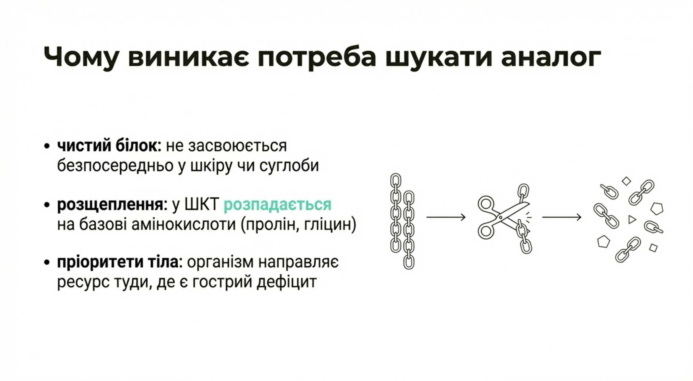 Біохімія процесу. Чому виникає потреба шукати коллаген аналог