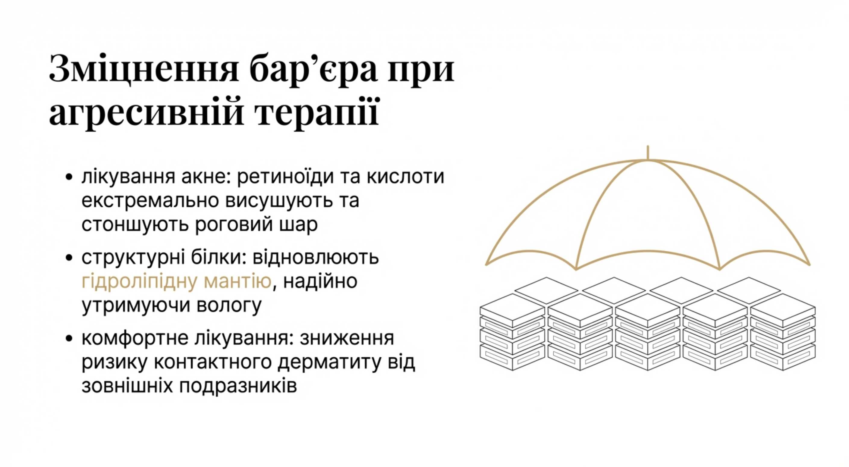 Укріплення гідроліпідного бар'єра при агресивній терапії