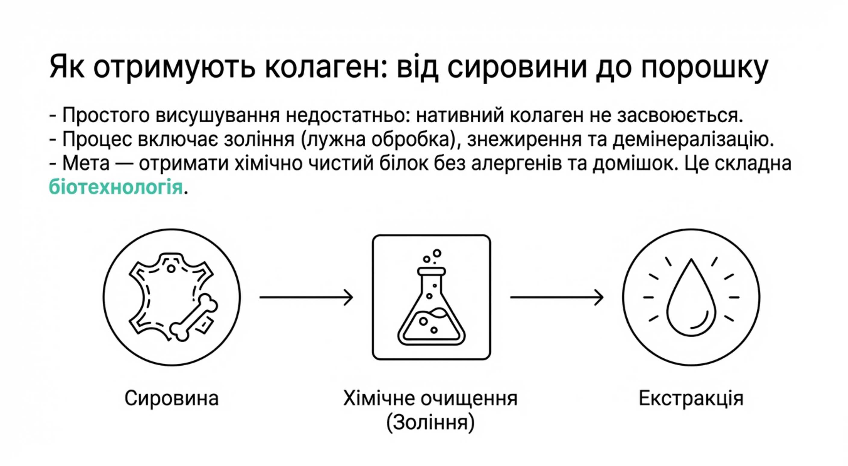 Технологія виробництва коллагена. Від сировини до порошку