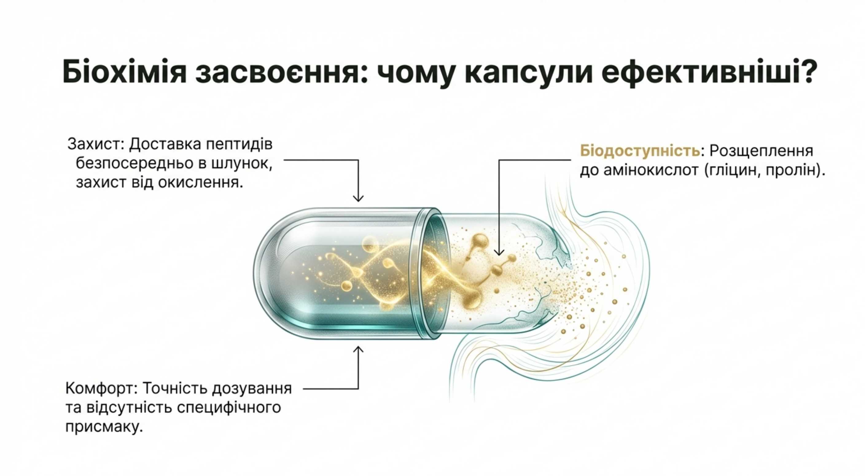 Біохімія засвоєння. Чому капсули ефективніші