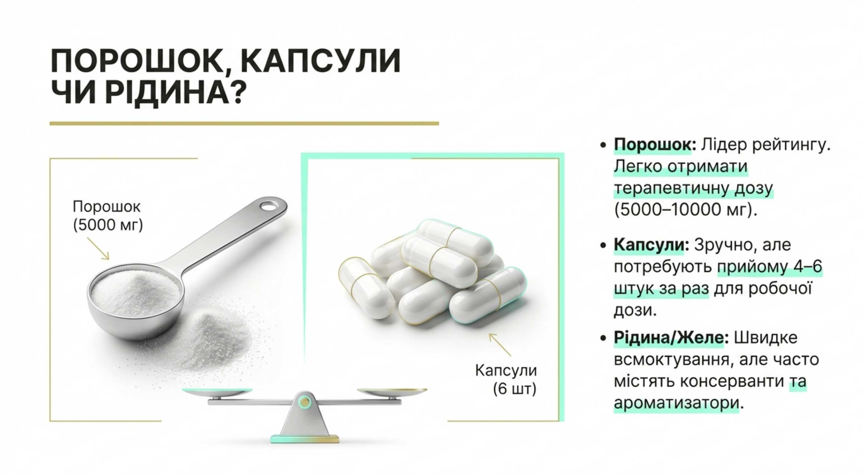 Форми випуску. порошок, капсули, рідина чи желе?