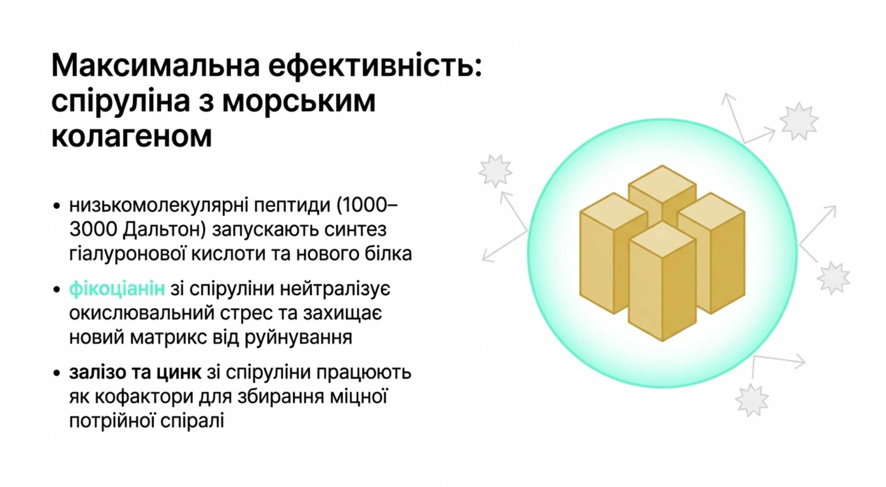Максимальна ефективність. Спіруліна з морським коллагеном