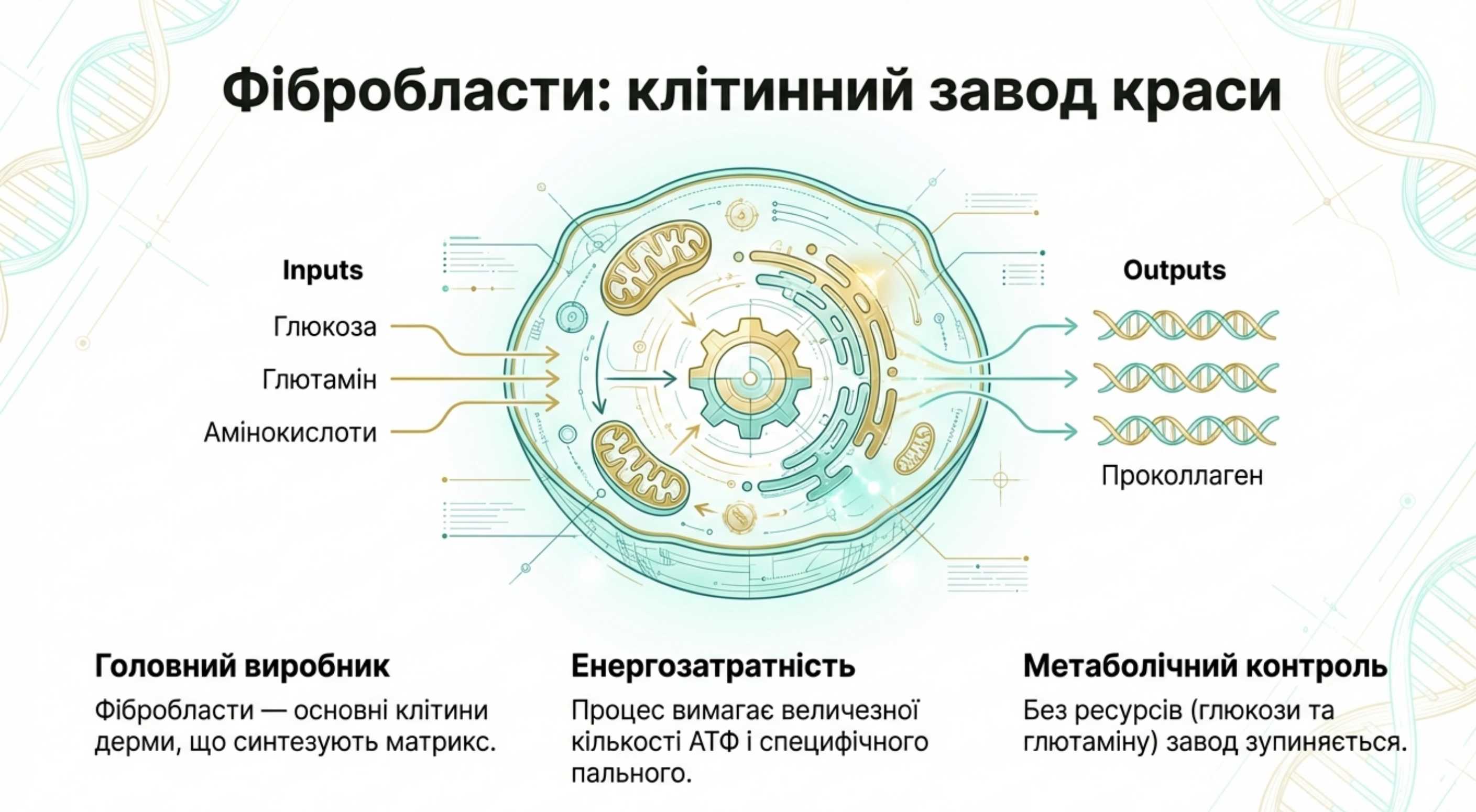 Біохімія матрикса. Як відбувається синтез коллагена на клітинному рівні