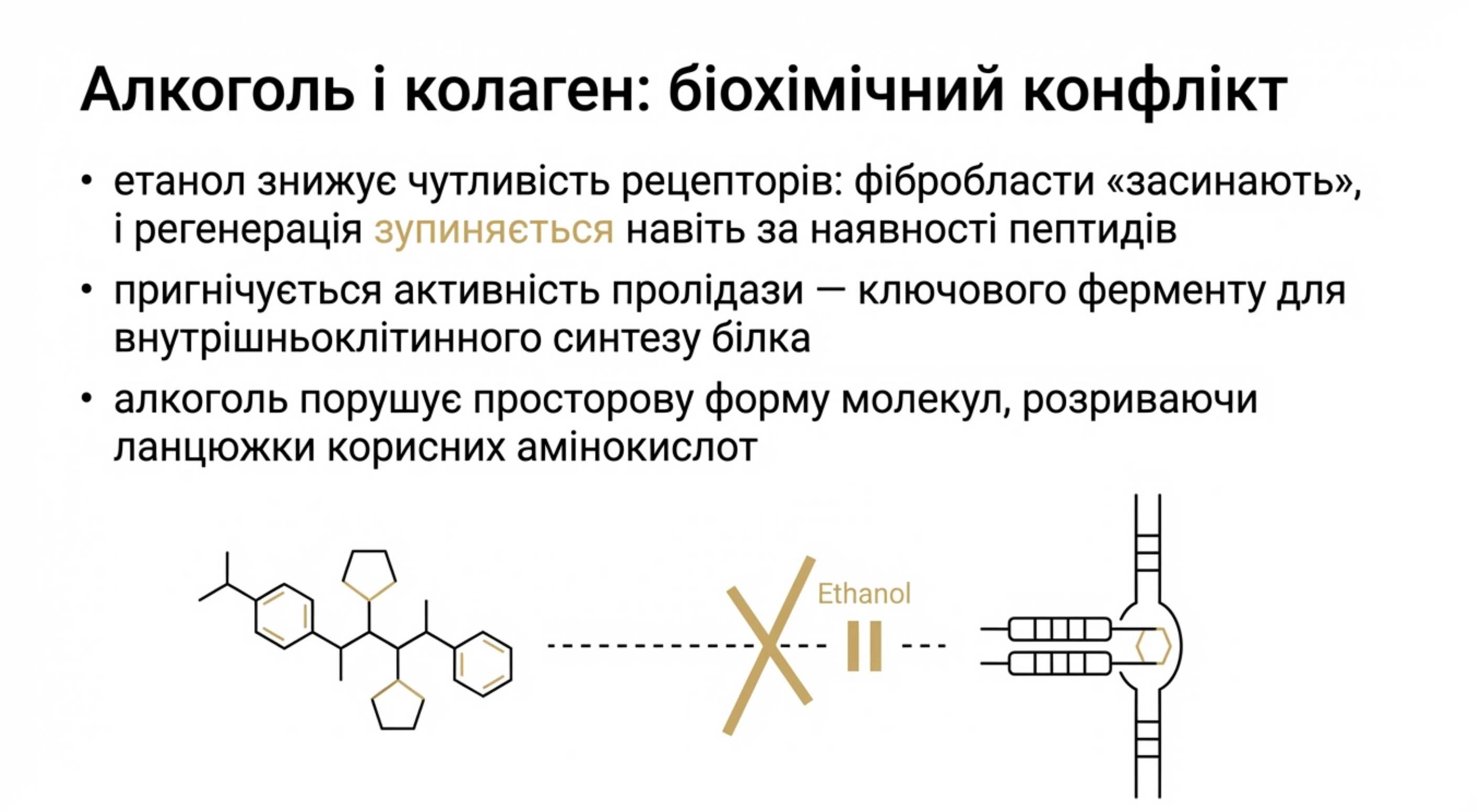 Алкоголь і коллаген. Біохімічний конфлікт