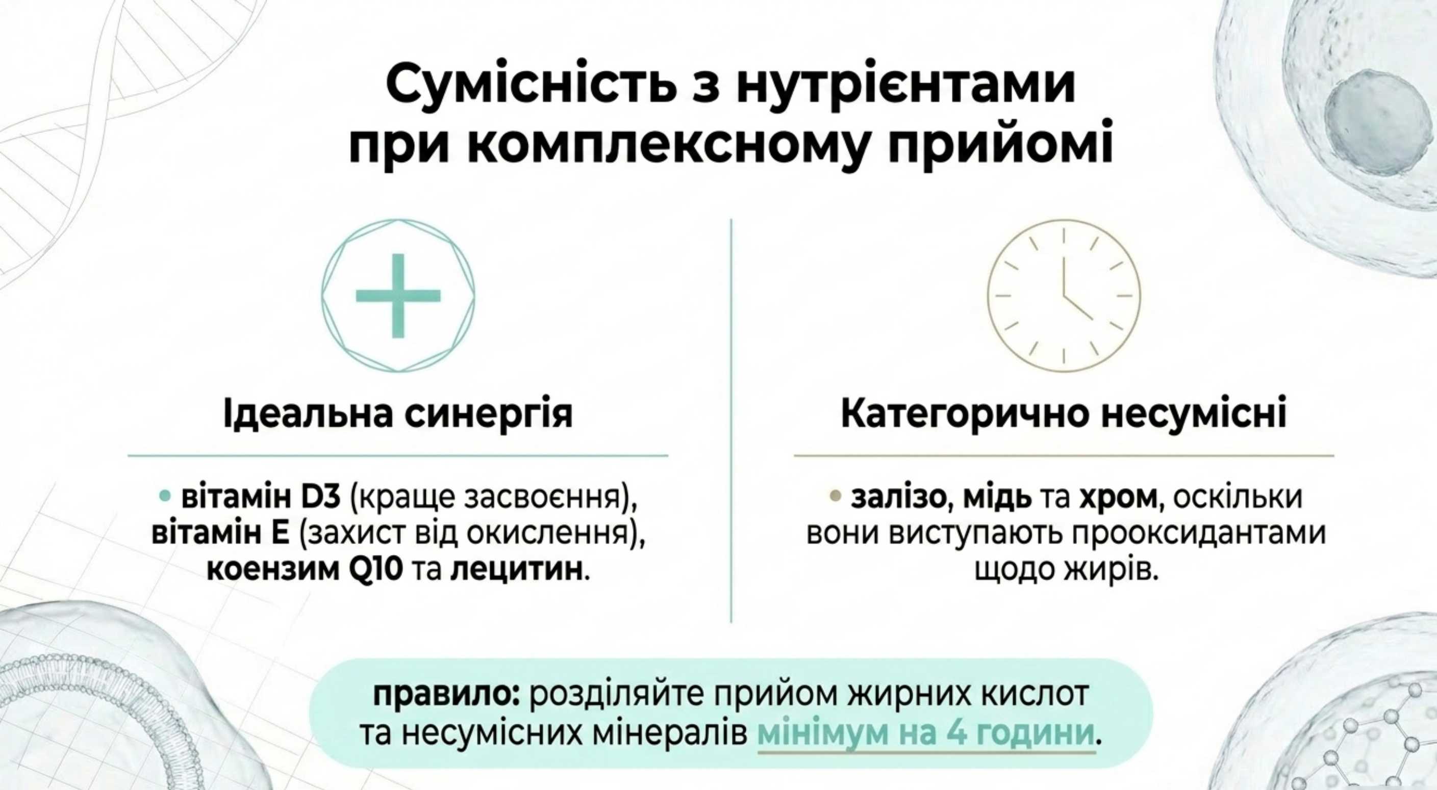 Сумісність з нутрієнтами. Чи можна пити вітаміни омега 3 без призначення лікаря в комплексі