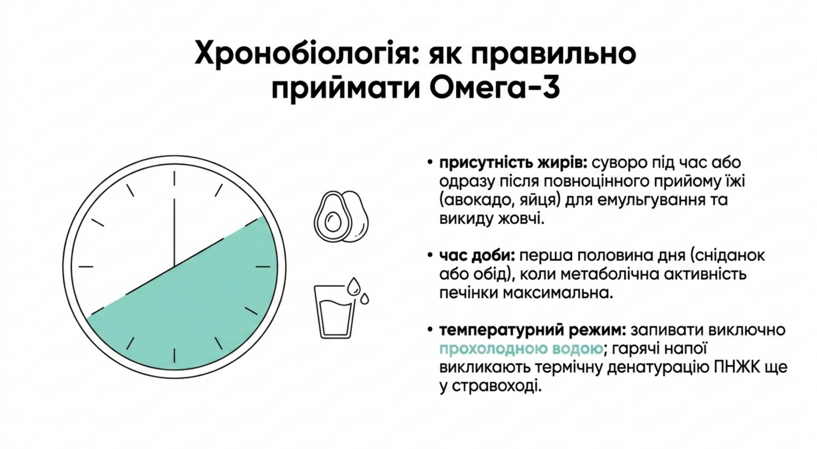 Хронобіологія та синергія. Як приймати омега 3 інструкція [c]