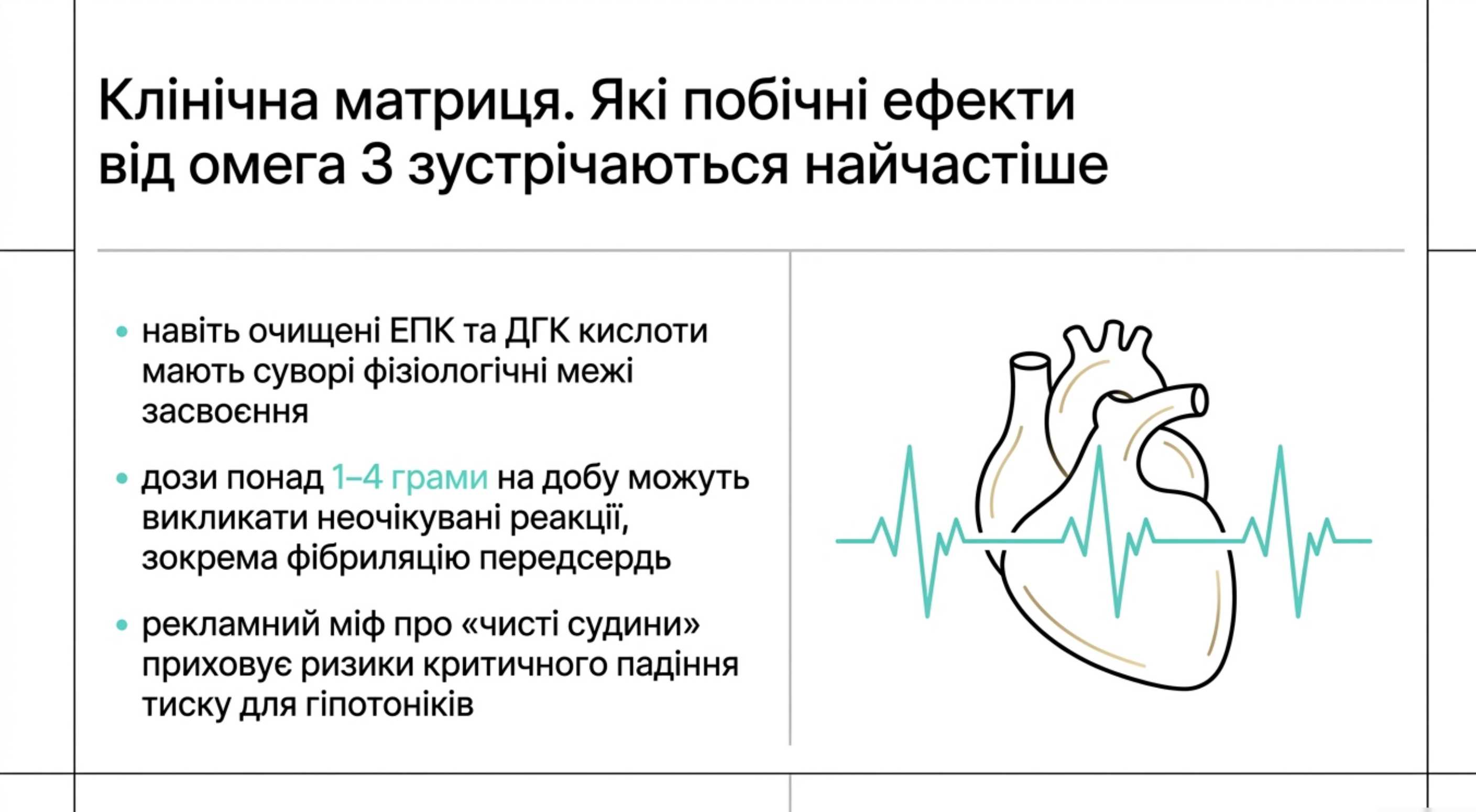 Клінічна матриця. Які побічні ефекти від омега 3 зустрічаються найчастіше