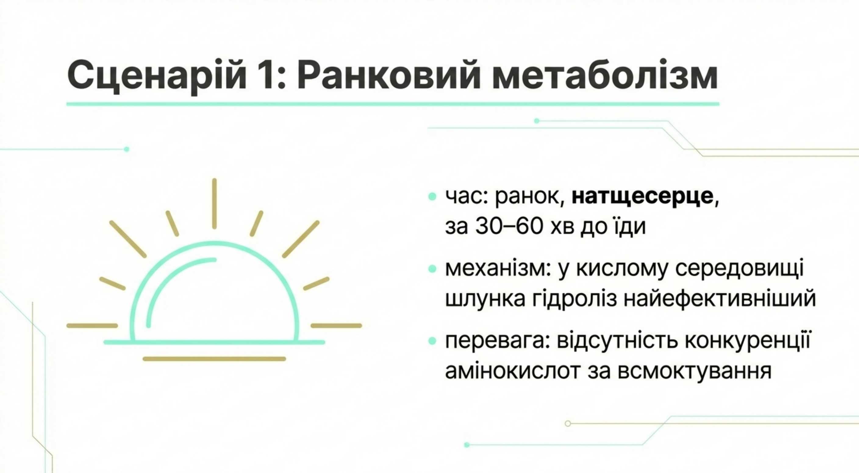 Сценарій 1: Ранок і метаболізм