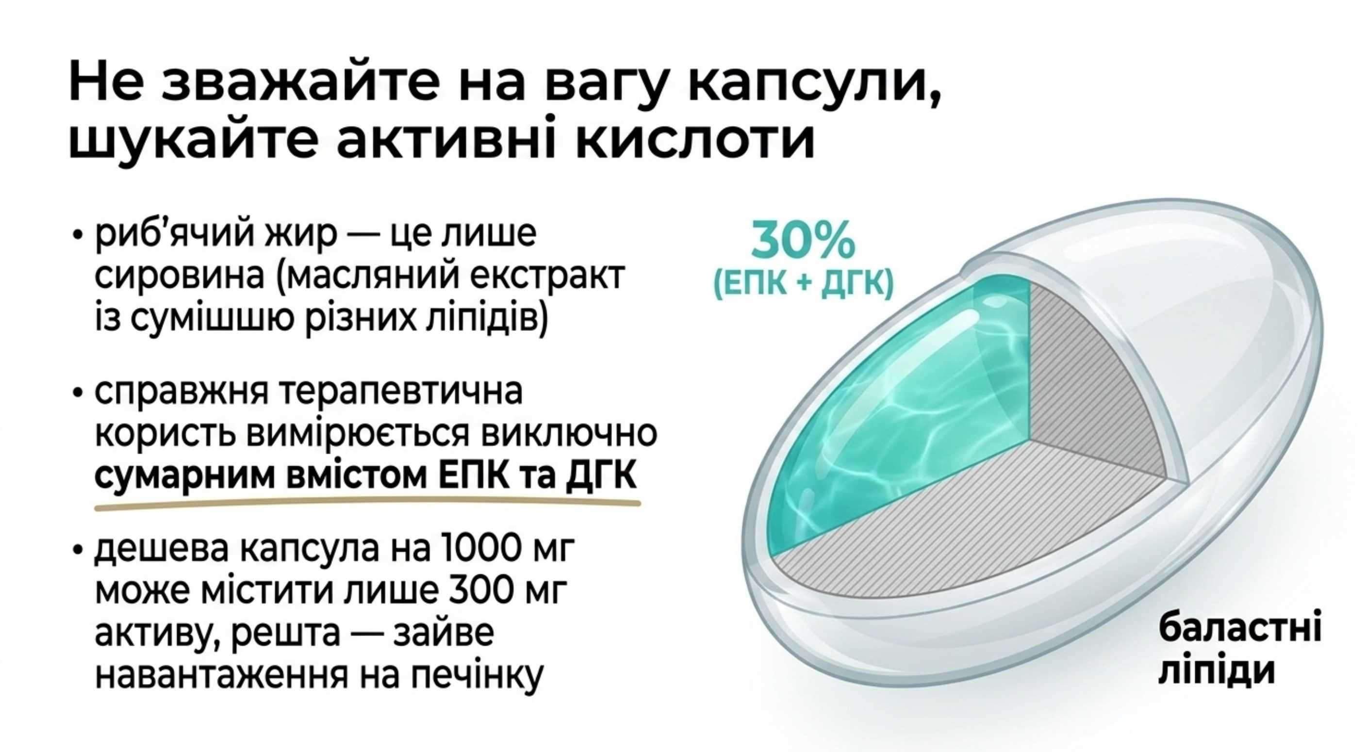 Фундаментальна різниця. Риб'ячий жир і очищені кислоти