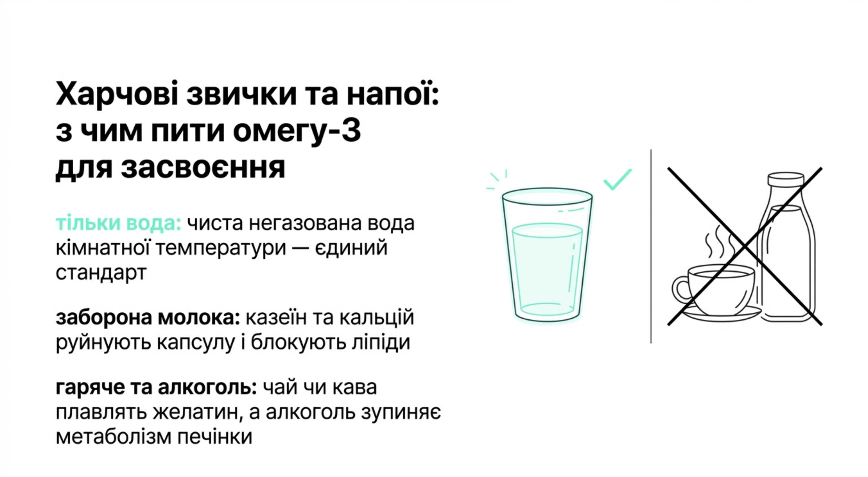 Поживні звички та напої. З чим пити омегу 3 для засвоєння