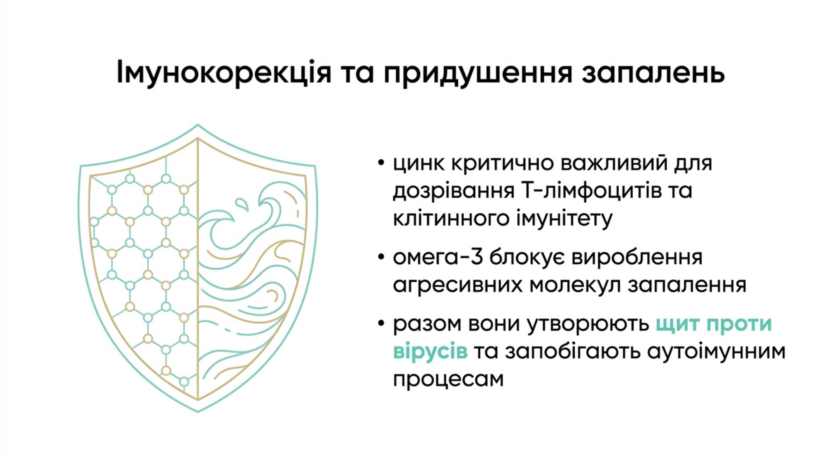 1. Імунокорекція та пригнічення системних запалень
